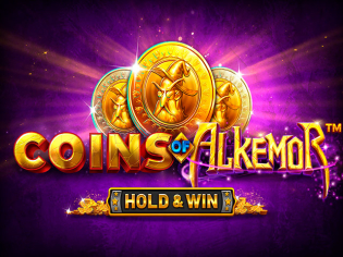 Uma imagem mística e alquímica do jogo 'Coins of Alkemor', evocando a busca por riqueza e a transformação de elementos simples em algo valioso.